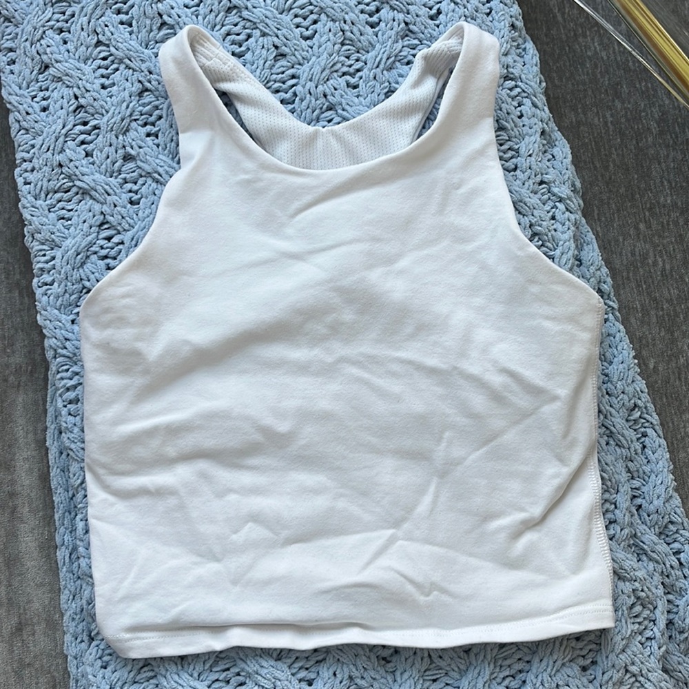 Athleta Girl M/8-10 White Racer Back Tank Top